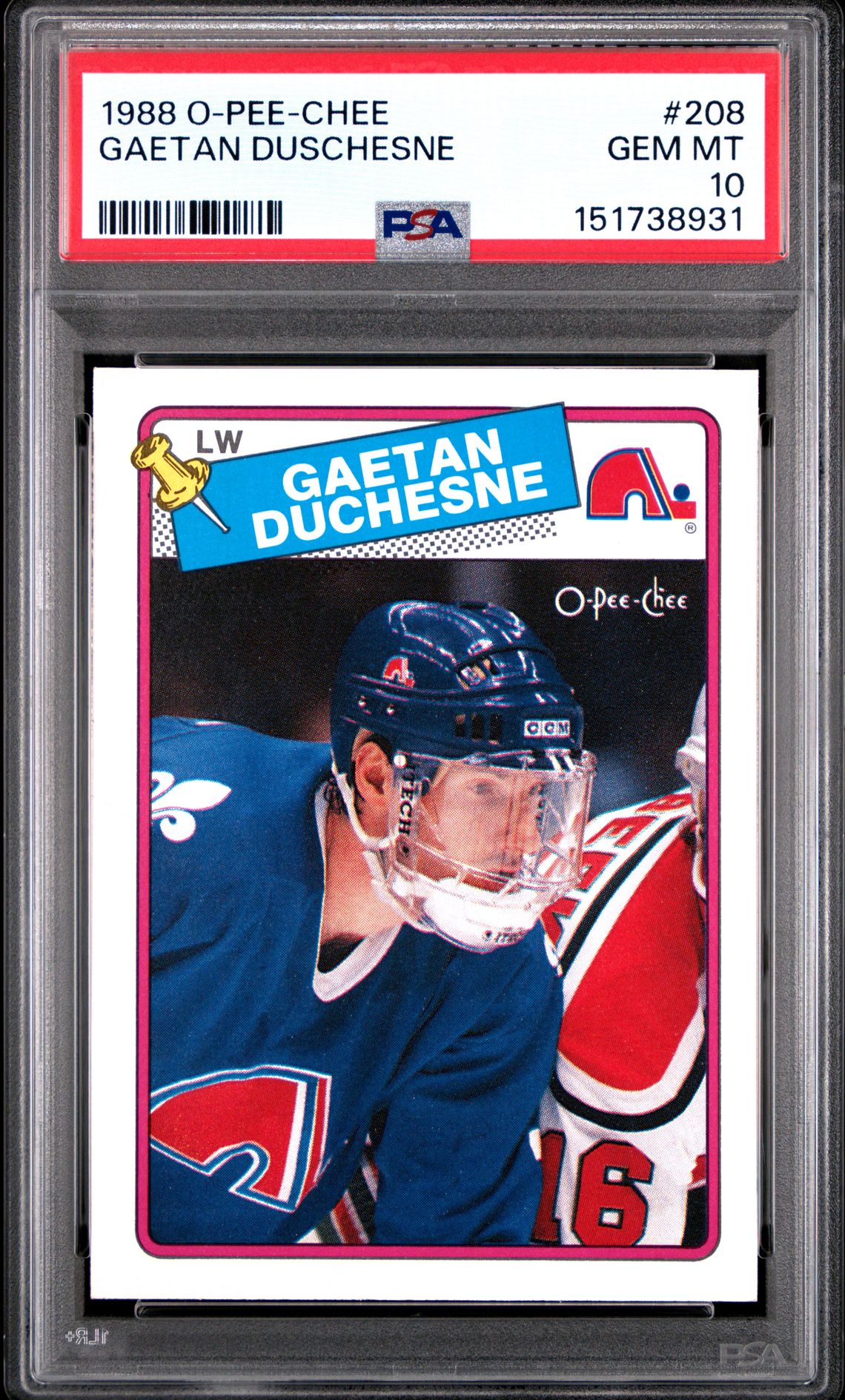 1988 Upper Deck O-PEE-CHEE #208 Gaetan Duschesne front