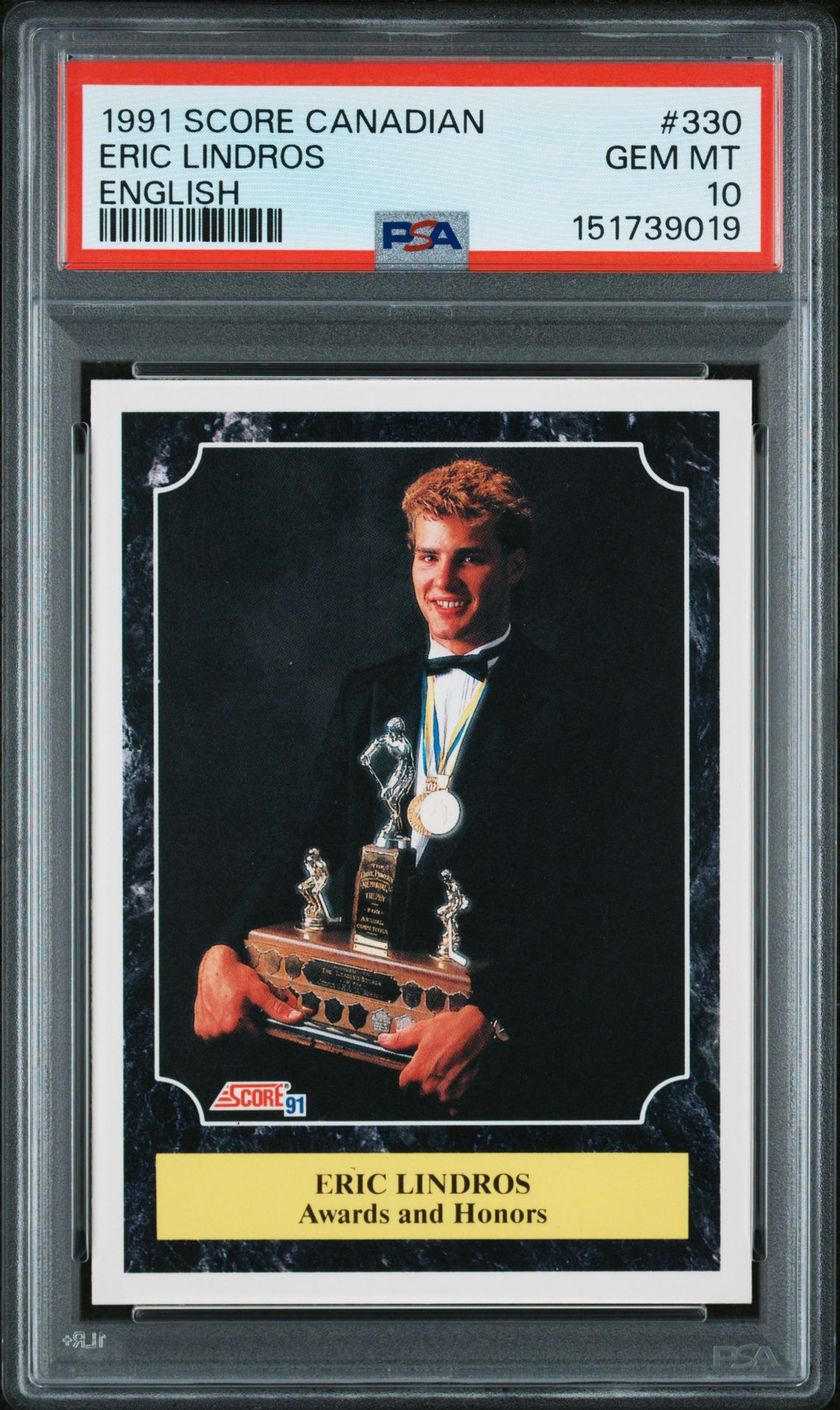 1991 Score SCORE CANADIAN ENGLISH #330 Eric Lindros front