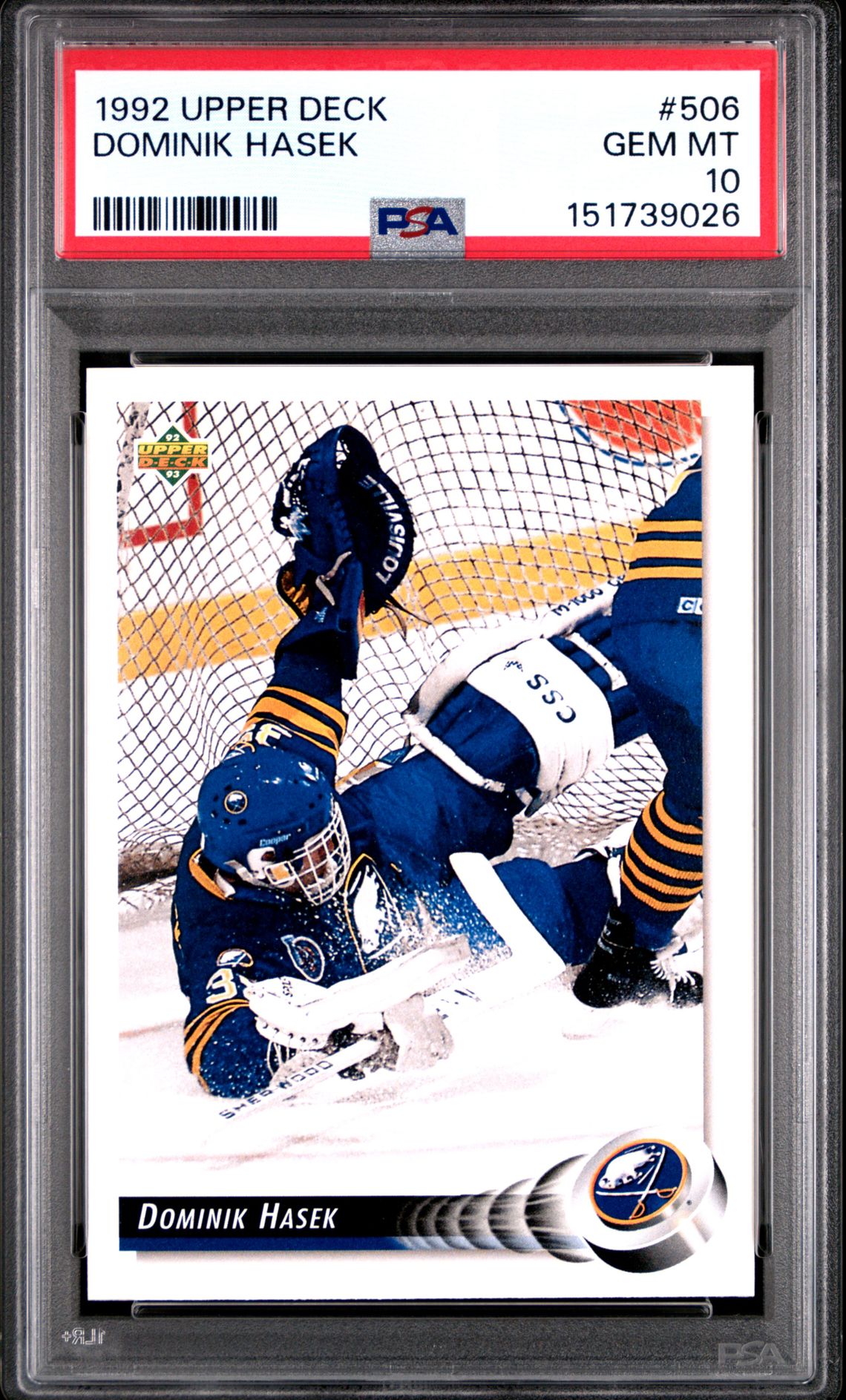 1992 Upper Deck UPPER DECK #506 Dominik Hasek front