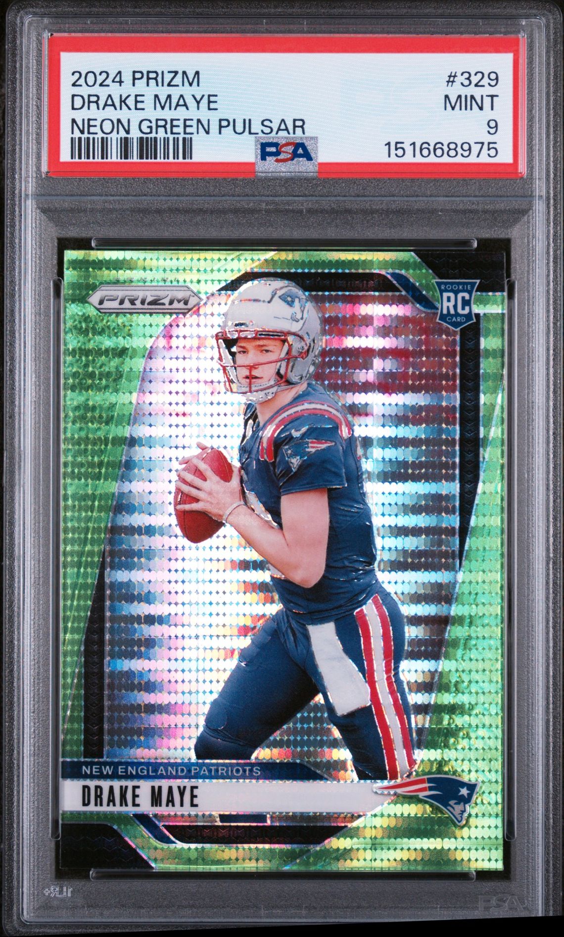 2024 Panini PANINI PRIZM NEON GREEN PULSAR #329 Drake Maye front