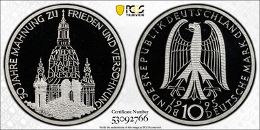 1995-J 10 Mk Peace PR69DCAM