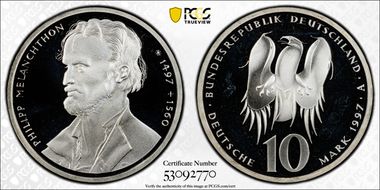 1997-A 10 Mk Melanchthon PR69DCAM