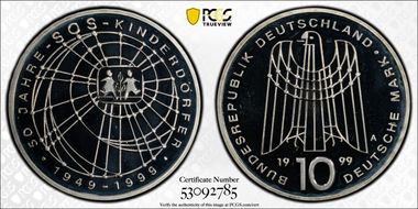 1999-A 10 Mk SOS - Kinderdorfer PR69DCAM