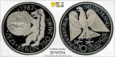 1987-J 10 Mk Berlin PR69DCAM