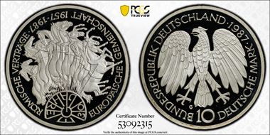 1987-G 10 Mk European Unity PR69DCAM