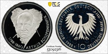 1988-D 10 Mk Schopenhauer PR68DCAM