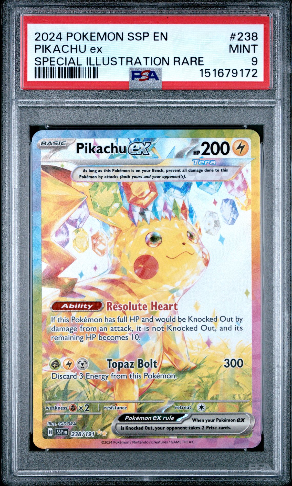 2024 Pokemon Ssp En-Surging Sparks Pikachu Ex #238 (Special Illustration Rare) Mint 9 front