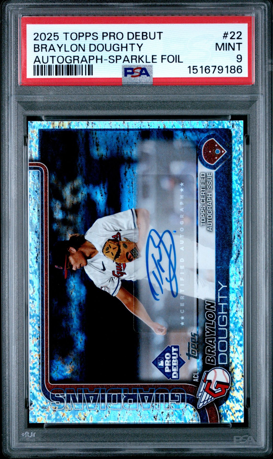 2025 Topps Pro Debut Braylon Doughty #22 (Autograph-Sparkle Foil) Mint 9 front