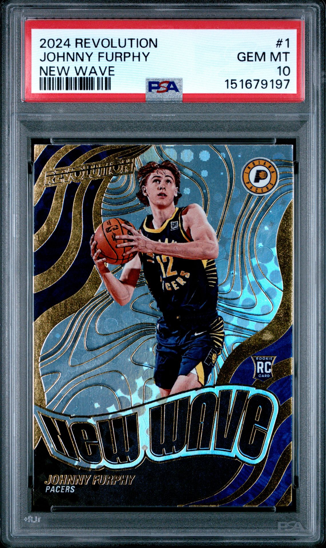 2024 Panini Revolution New Wave Johnny Furphy #1 Gem Mt 10 front view - PSA graded GEM MT 10