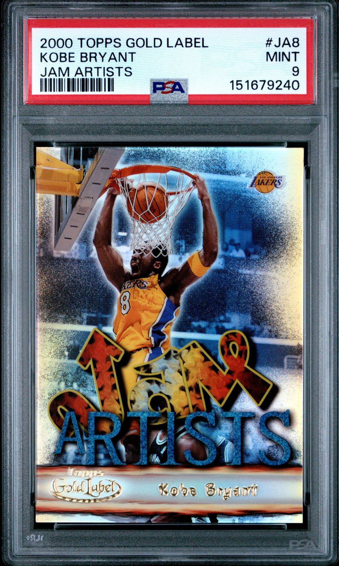 2000 Topps Gold Label Jam Artists Kobe Bryant #Ja8 (Jam Artists) Mint 9 front