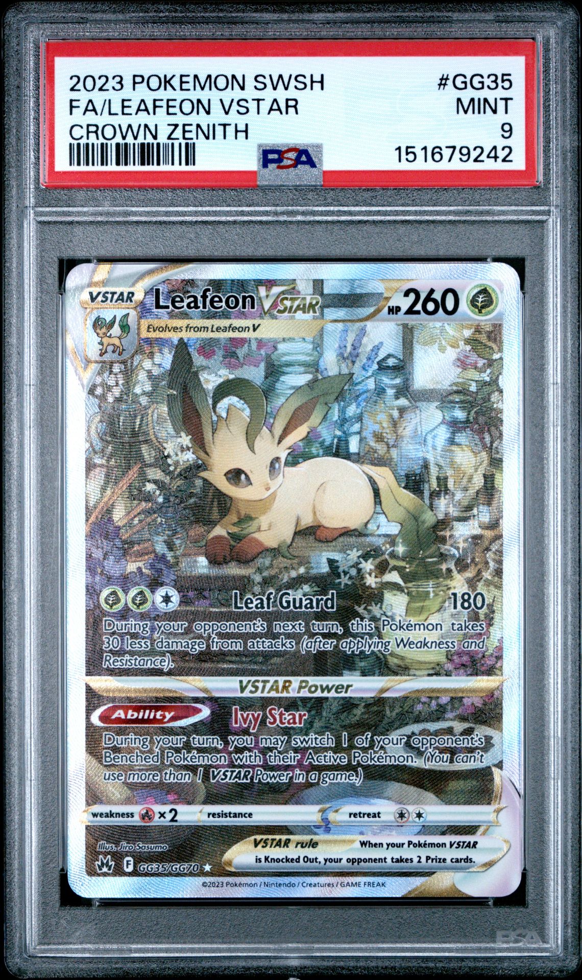 2023 Pokemon Sword And Shield Crown Zenith Fa/Leafeon Vstar #Gg35 (Crown Zenith) Mint 9 front