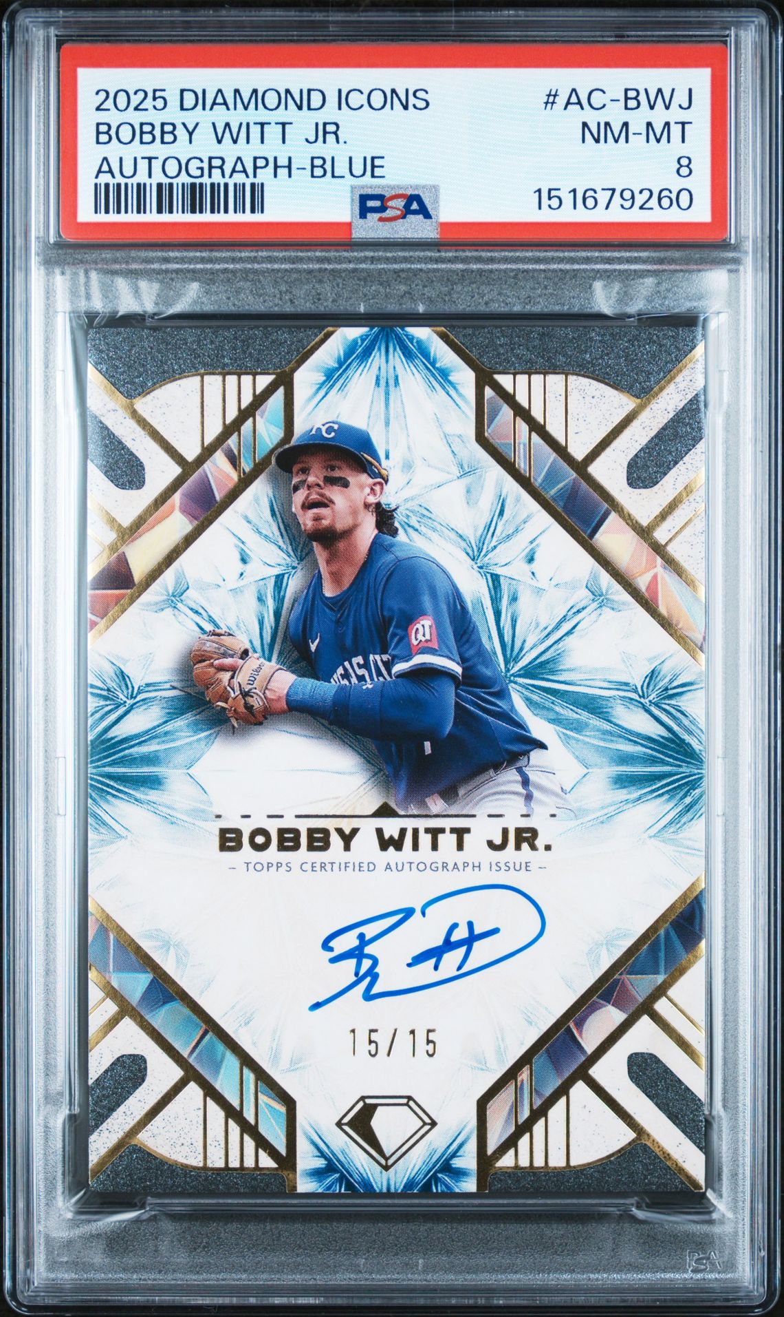 2025 Topps Diamond Icons Autographs Bobby Witt Jr. #Ac-Bwj (Autograph-Blue) Nm-Mt 8 front