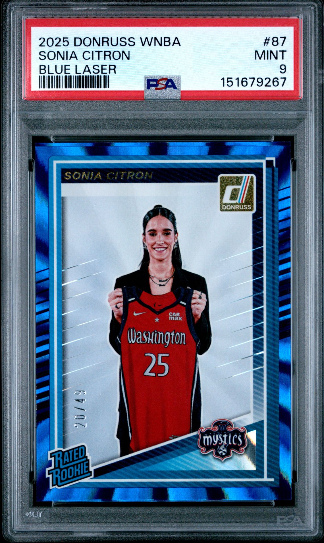 2025 Panini Donruss Wnba Sonia Citron #87 (Blue Laser) Mint 9 front