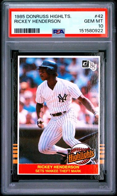1985 Panini DONRUSS HIGHLIGHTS #42 Rickey Henderson front