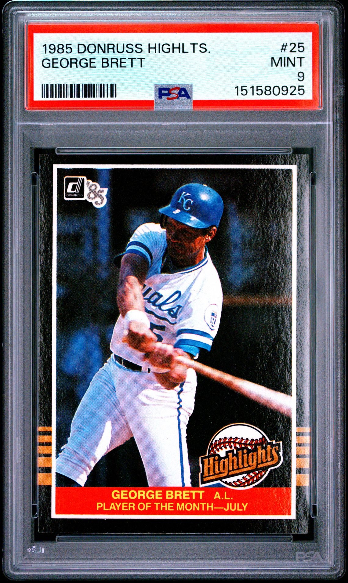 1985 Donruss DONRUSS HIGHLIGHTS #25 George Brett front