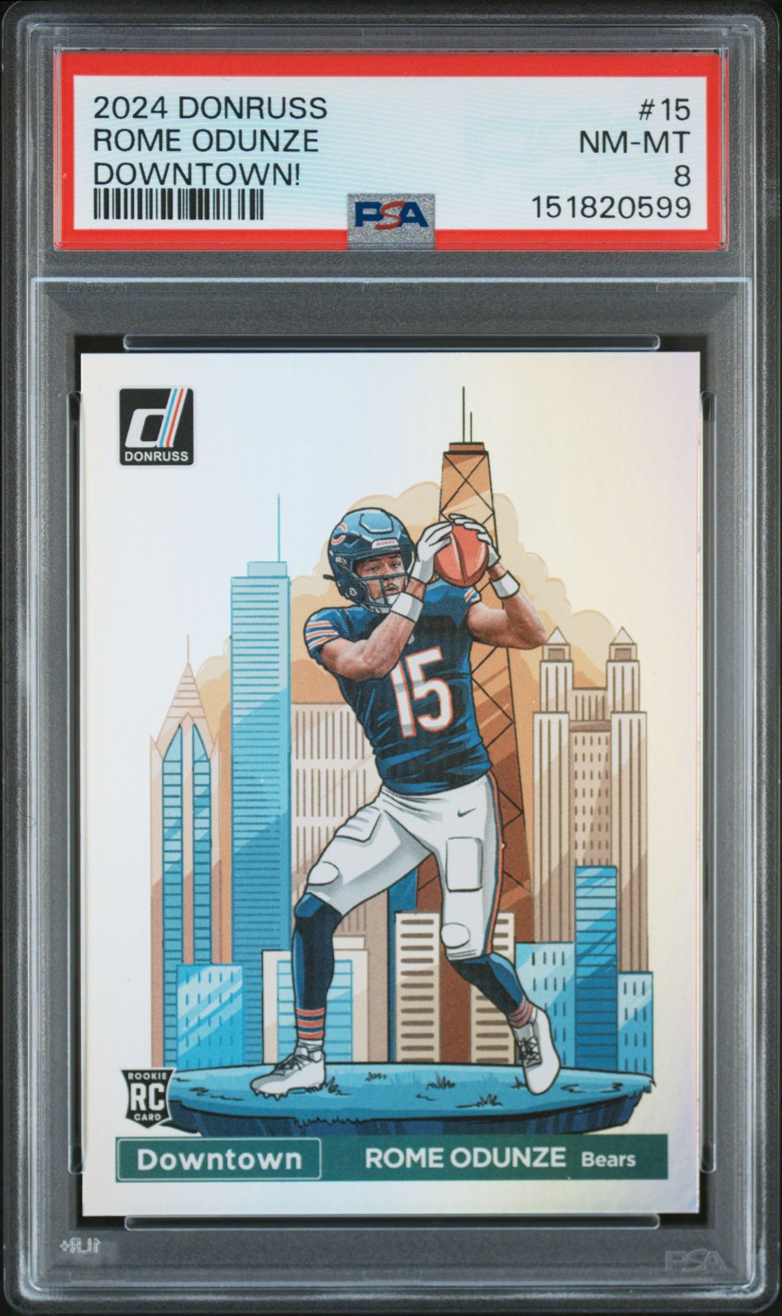 2024 Panini Donruss Downtown! Rome Odunze #15 Nm-Mt 8 front