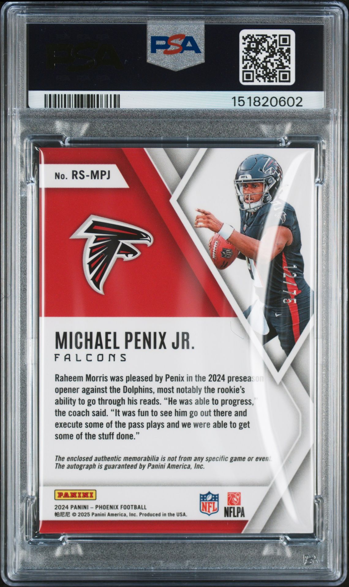 2024 Panini Phoenix Rookie Silhouettes Autographs Relic Michael Penix Jr. #Rsmpj (Rookie Sil Auto Rlc-Silver) Nm-Mt 8 back