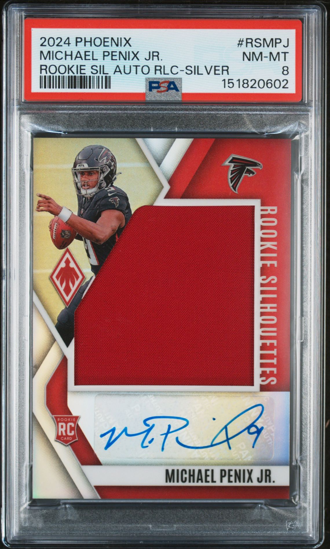 2024 Panini Phoenix Rookie Silhouettes Autographs Relic Michael Penix Jr. #Rsmpj (Rookie Sil Auto Rlc-Silver) Nm-Mt 8 front