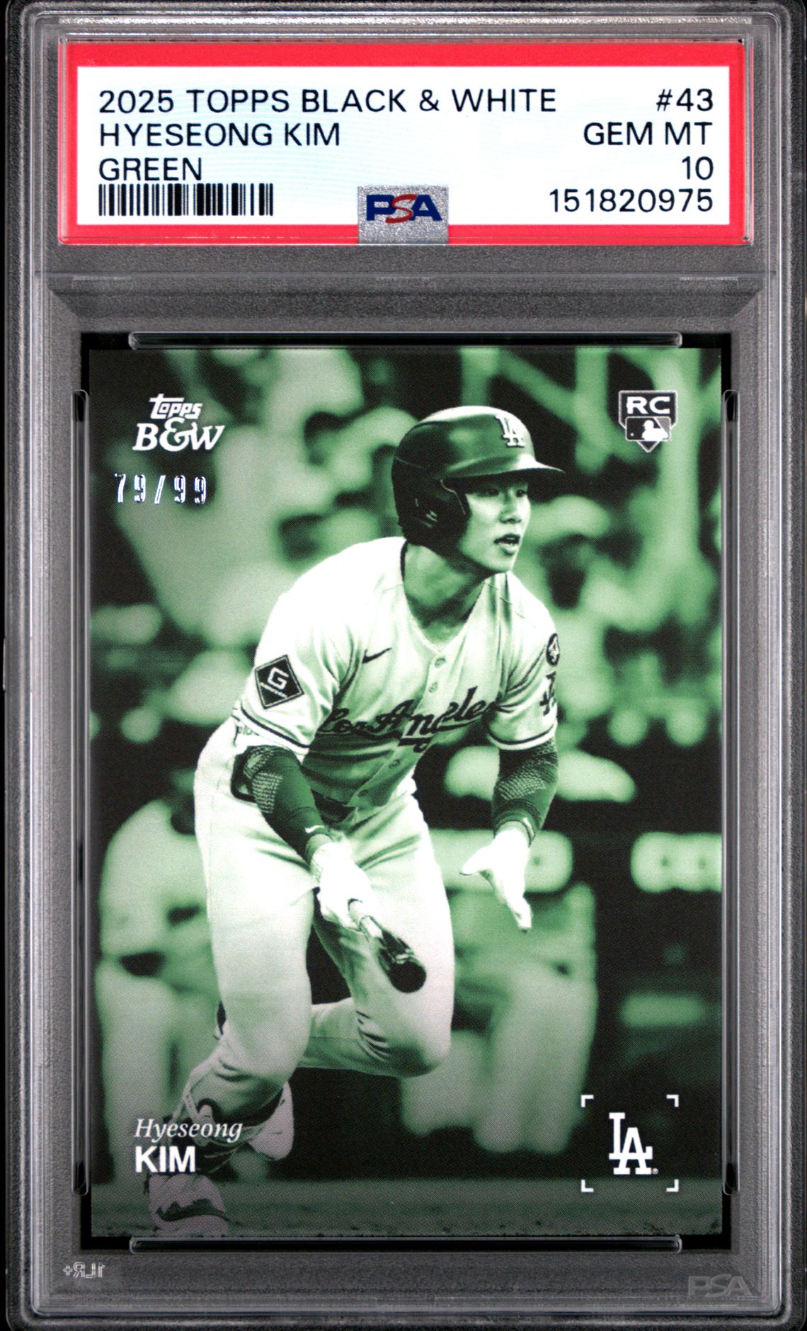 2025 Topps TOPPS BLACK AND WHITE GREEN #43 Hyeseong Kim front