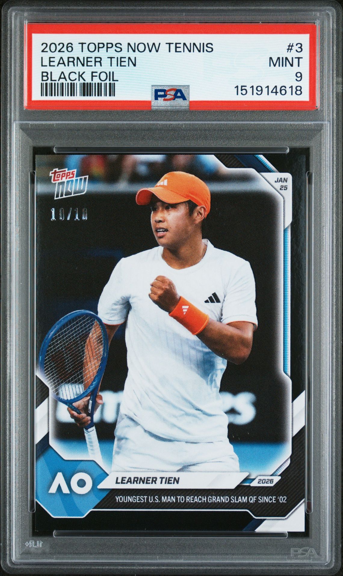2026 Topps TOPPS NOW TENNIS Black Learner Tien front