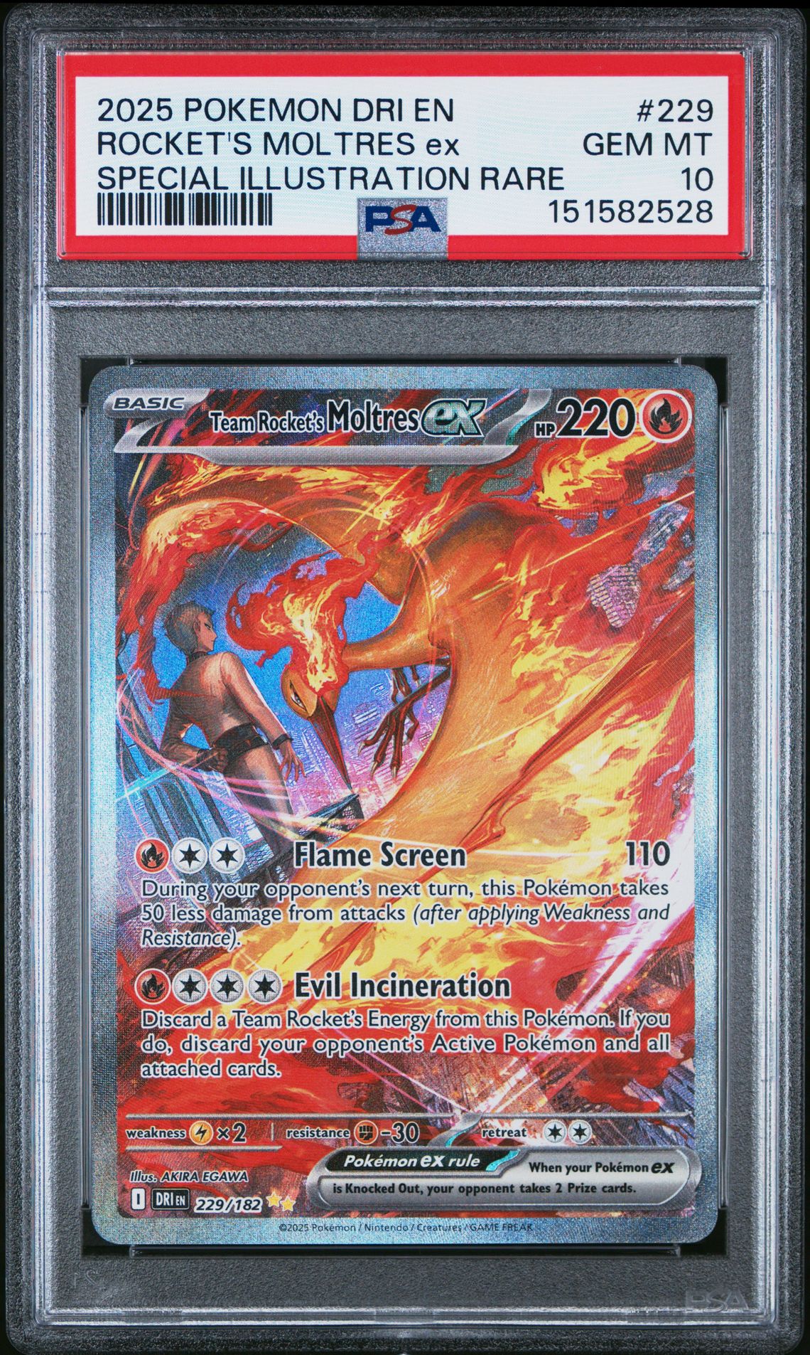 2025 Pokemon POKEMON DRI EN-DESTINED RIVALS SPECIAL ILLUSTRATION RARE #229 Rocket's Moltres EX front