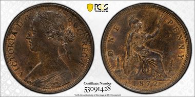 1872 1D S-3954 MS63BN
