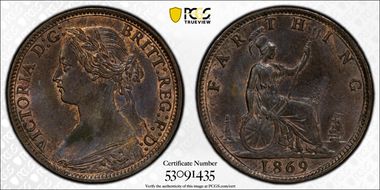 1869 1/4D S-3958 MS63BN