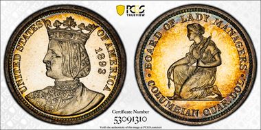 1893 25C Isabella MS64PL