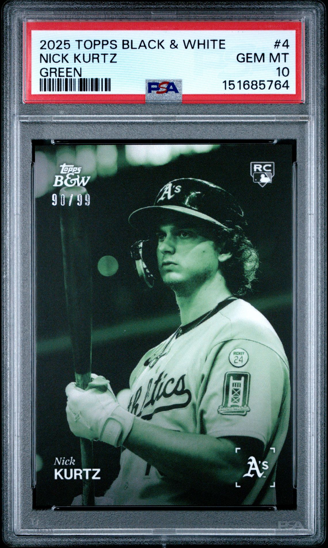 2025 Topps TOPPS BLACK AND WHITE GREEN #4 Nick Kurtz front
