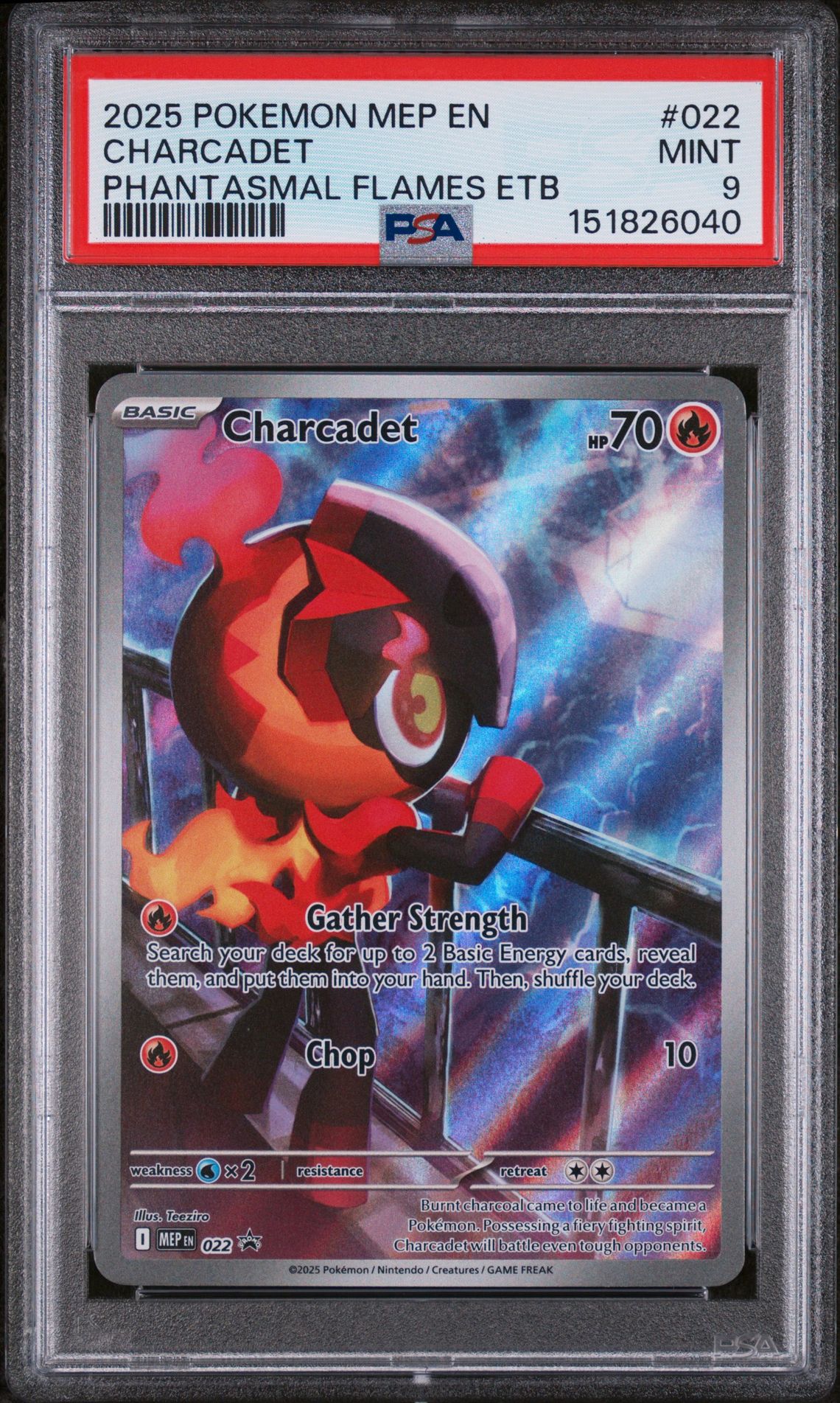 2025 Pokemon POKEMON MEP EN-ME BLACK STAR PROMO Phantasmal Flames Etb Charcadet front