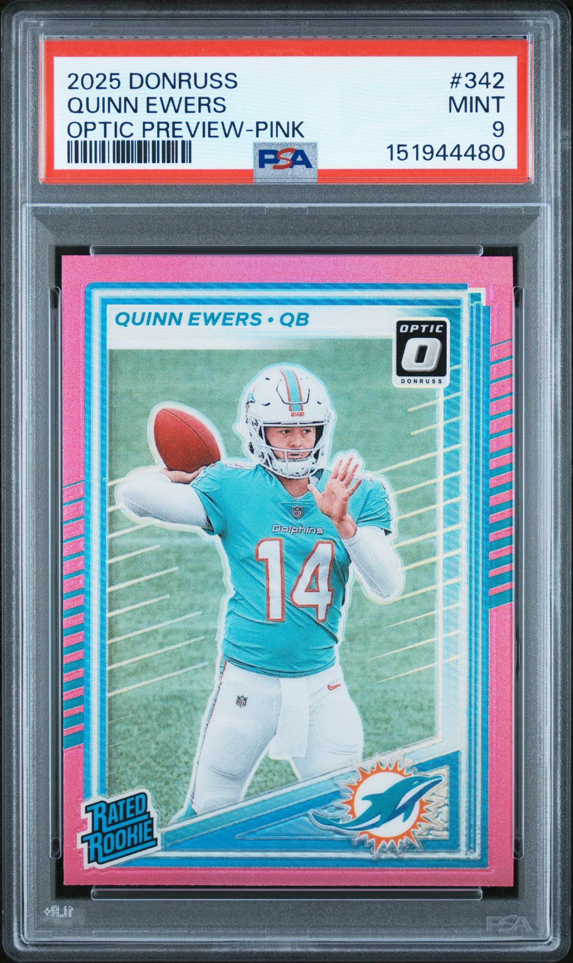 2025 Panini PANINI DONRUSS OPTIC PREVIEW-PINK #342 Quinn Ewers front