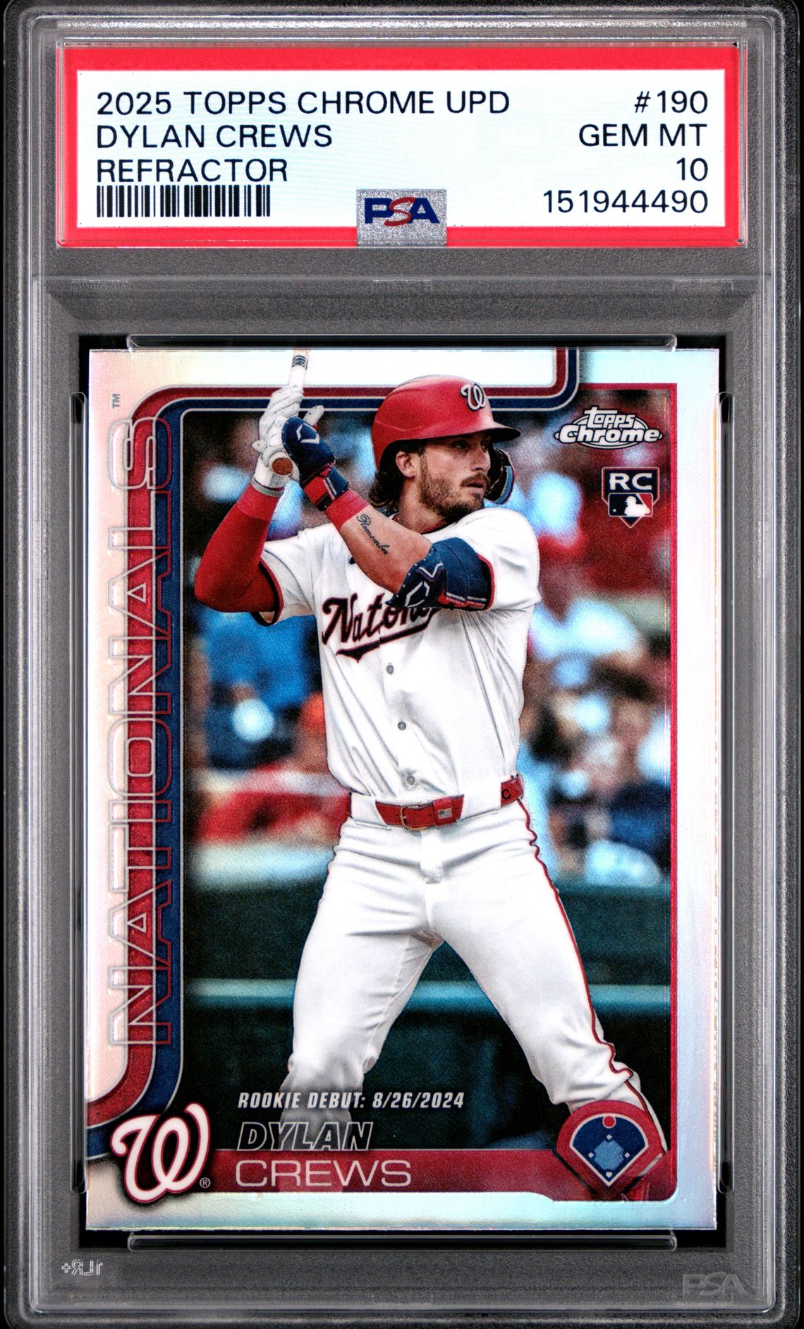 2025 Topps TOPPS CHROME UPDATE REFRACTOR #190 Dylan Crews front