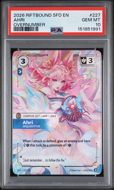 2026 RIFTBOUND: LEAGUE OF LEGENDS SFD-SPIRITFORGED OVERNUMBER #227 Ahri front