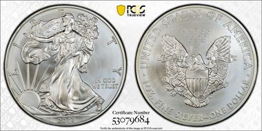 2013 $1 Silver Eagle MS68