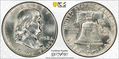 1958 50C MS62FBL