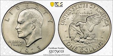 1973-S $1 Silver MS66