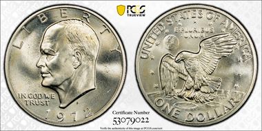 1972-S $1 Silver MS65