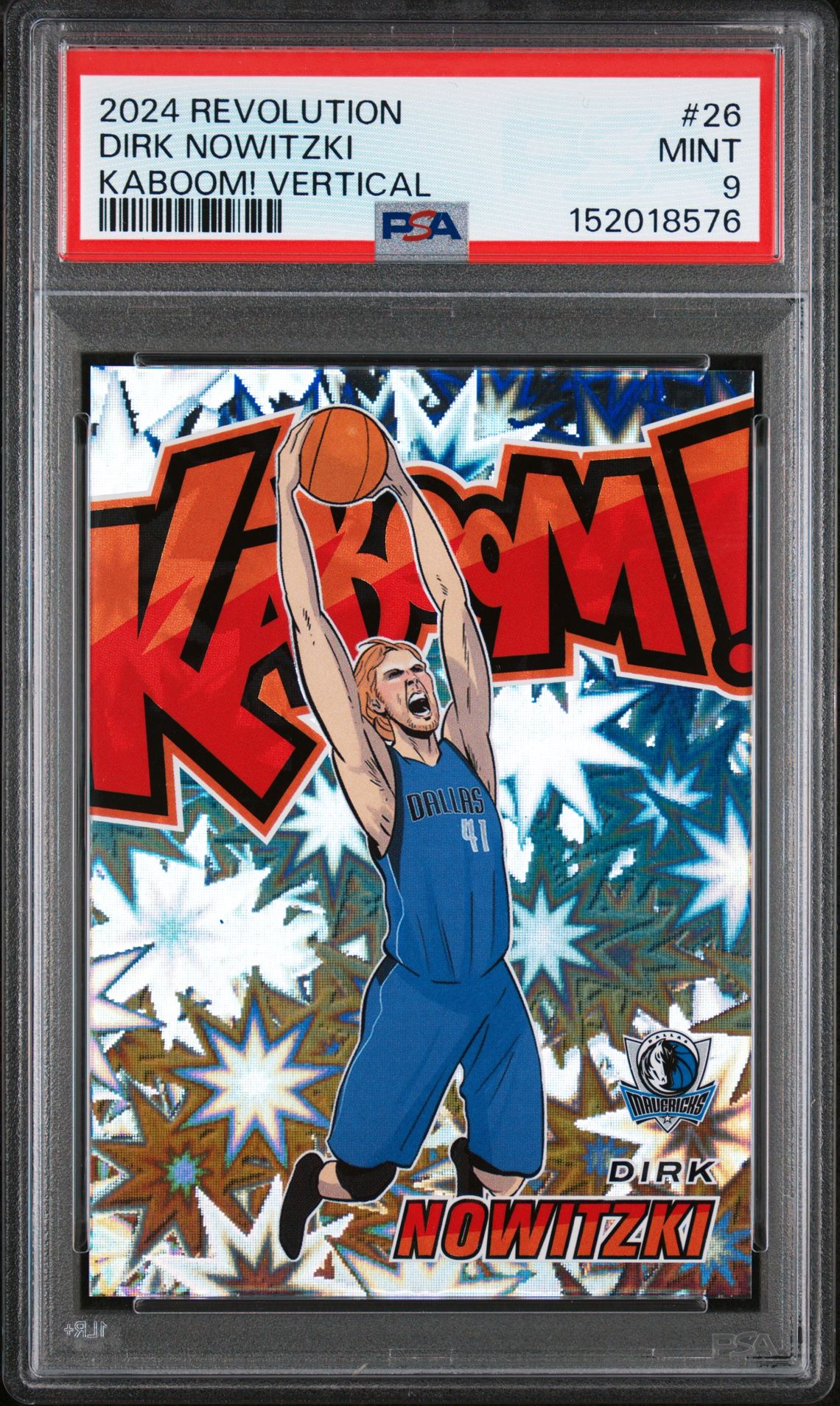 2024 Panini PANINI REVOLUTION KABOOM! VERTICAL Holo #26 Dirk Nowitzki front