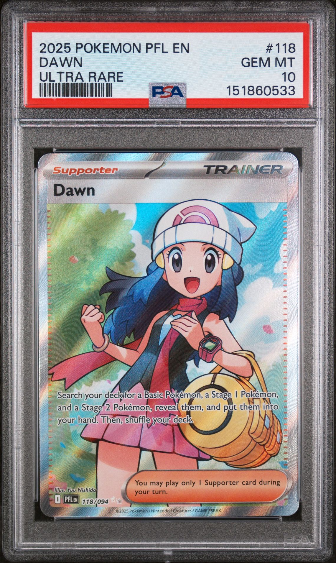 2025 Pokemon POKEMON PFL EN-PHANTASMAL FLAMES ULTRA RARE #118 Dawn front