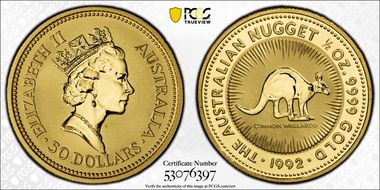 1992 $50 Wallaroo-Nugget MS69