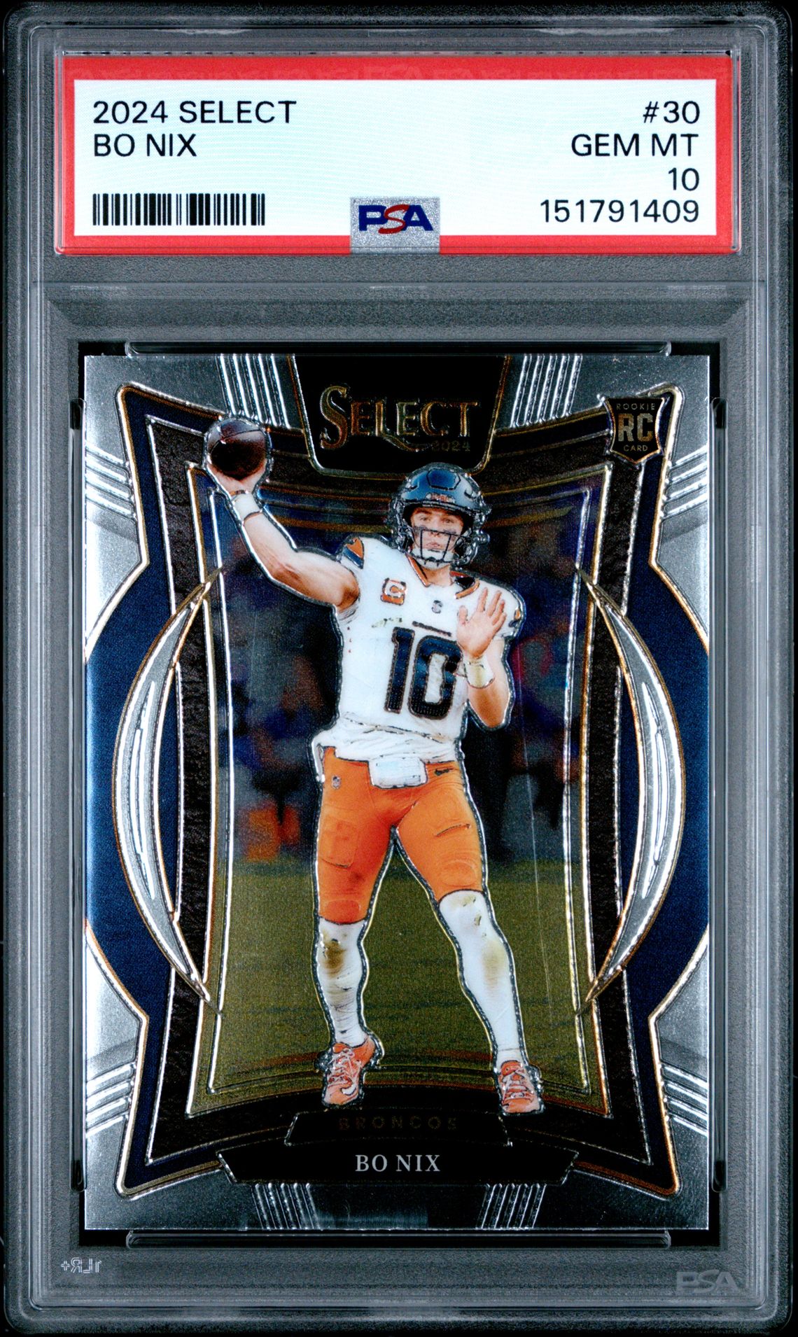 2024 Panini PANINI SELECT ZEBRA SHOCK #30 Bo Nix front