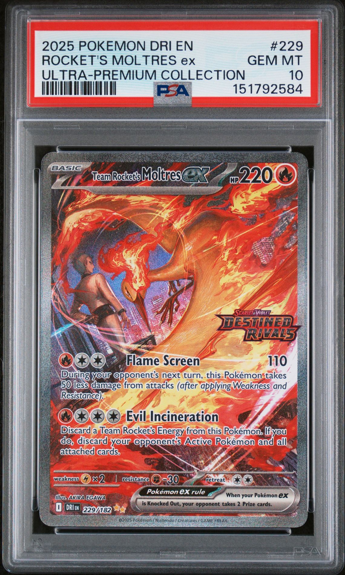 2025 Pokemon POKEMON DRI EN-DESTINED RIVALS ULTRA-PREMIUM COLLECTION #229 Rocket's Moltres EX front
