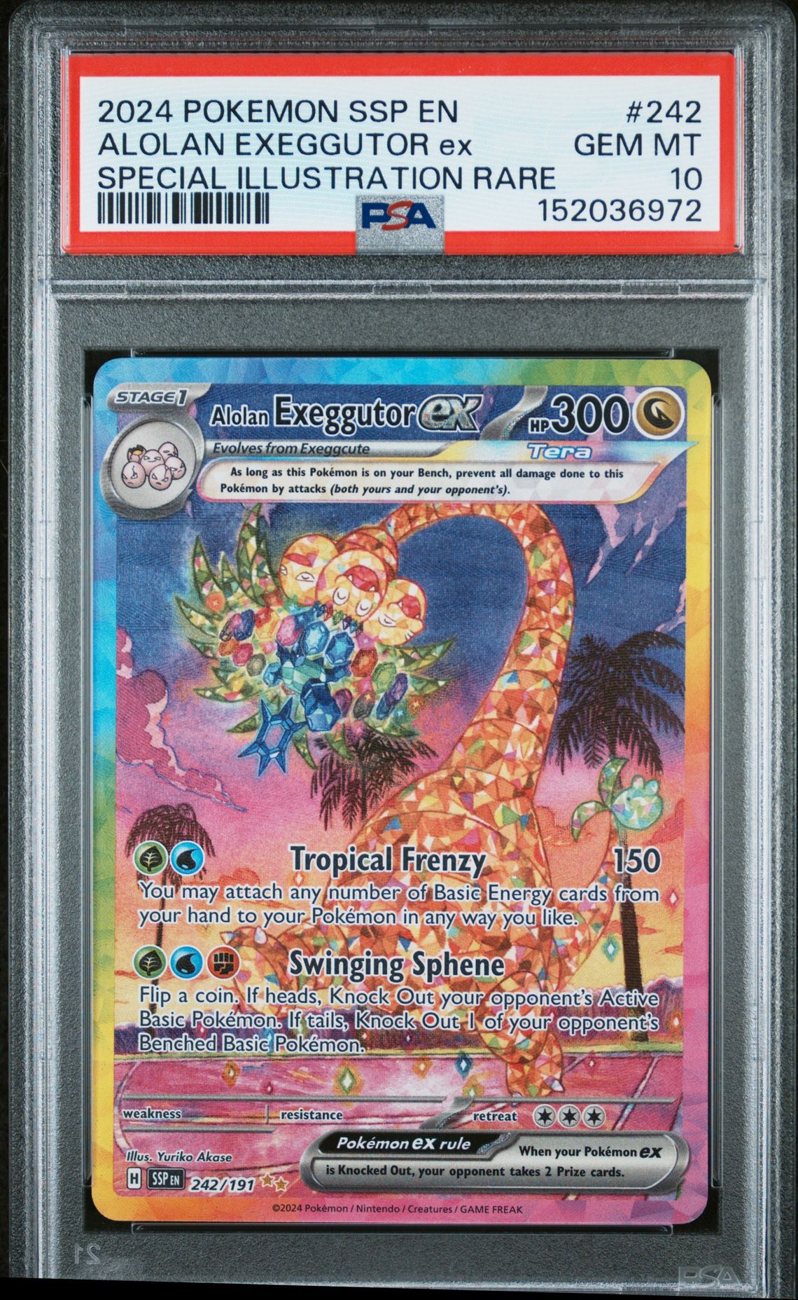 2024 Pokemon POKEMON SSP EN-SURGING SPARKS SPECIAL ILLUSTRATION RARE #242 Alolan Exeggutor Ex front