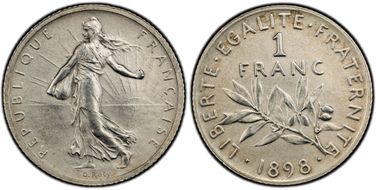 1898 1 Fr Gad-467 Flan Mat F-217 PR61