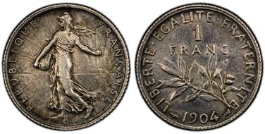 1904 1 Fr Gad-467 F-217 AU58