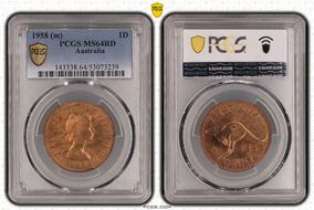 1958 (m) 1D MS64RD