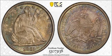 1861 50C MS66