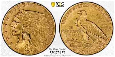 1914 $2.50 MS62