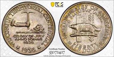 1936 50C Wisconsin MS67