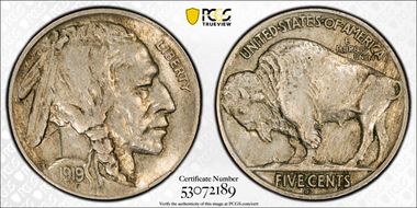 1919-S 5C AU53